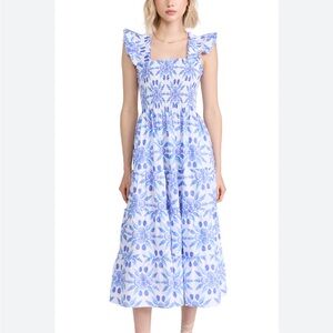 Hill House Ellie Nap Dress Blue Shell Mosaic | Size Small